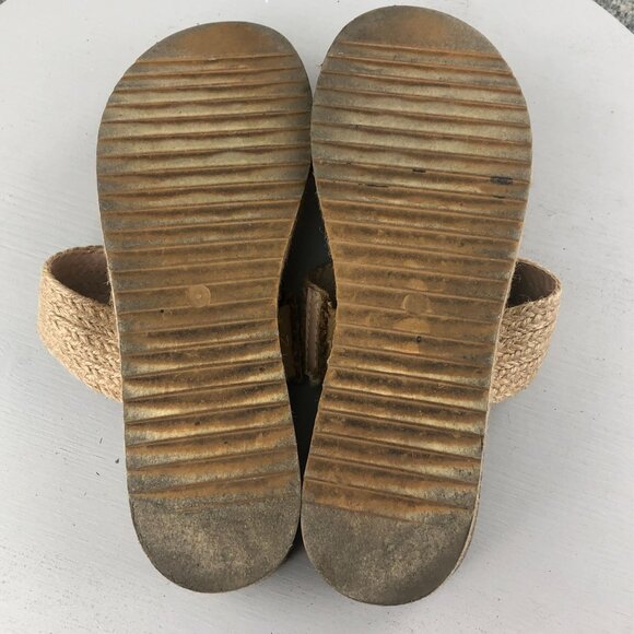 BP. Women's 9** Tan Espadrille Braided Platform Cork Dual Strap  Slip On Sandals - Picture 10 of 12